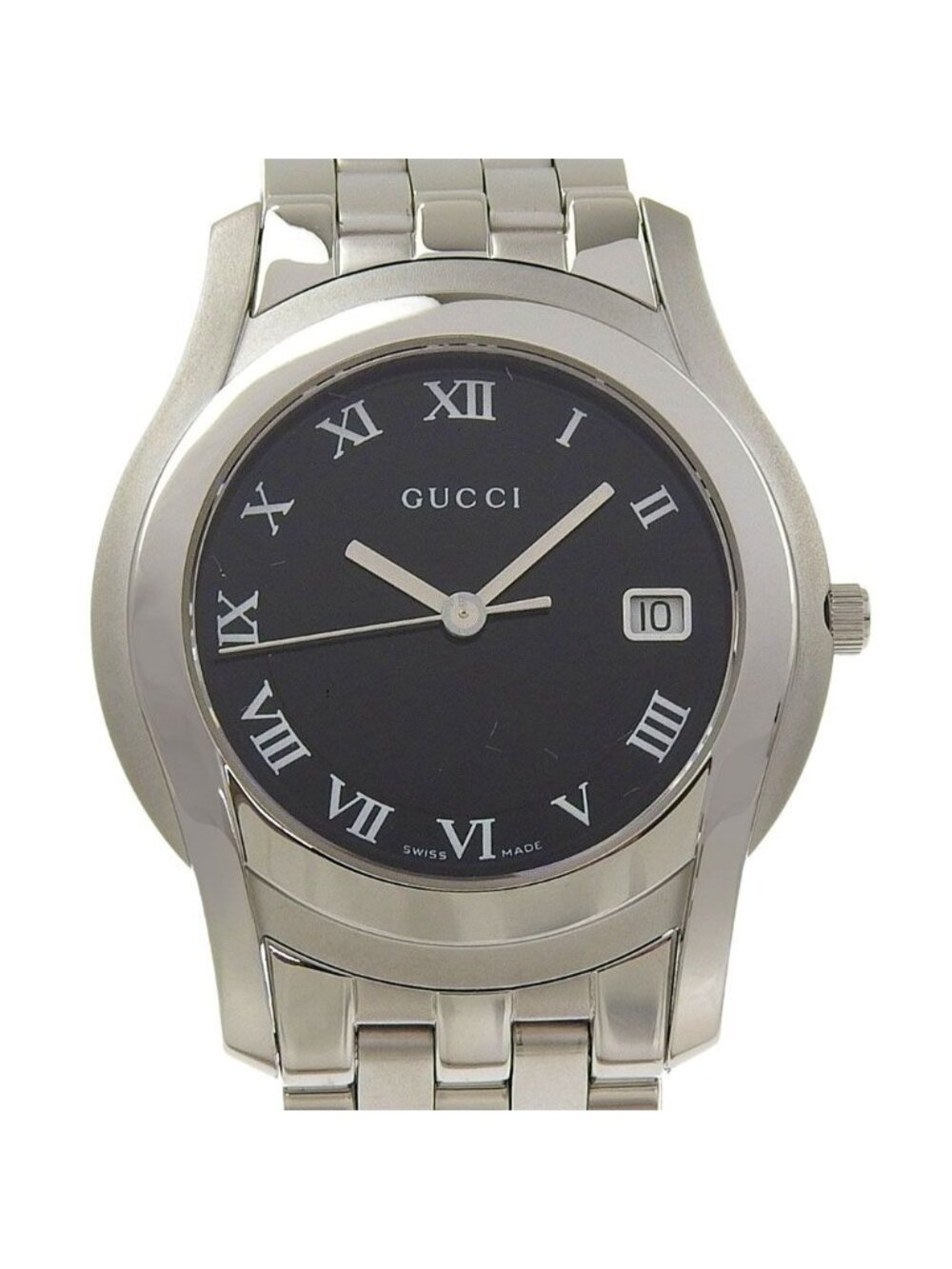 Gucci Class Stainless Steel Quartz Analog Display Black Dial Watch - Picture 1 of 8